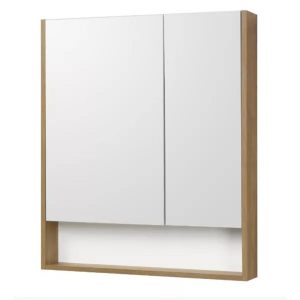 Шкаф зеркальный Aquaton Сканди 70 Белый / Дуб рустикальный 1A252202SDZ90