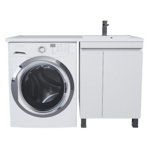 Тумба напольная Uperwood Magenta 120 под стиральную машину правая с раковиной Белый матовый 52930205156