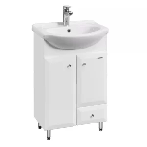 Тумба напольная с раковиной Aquaton Джимми  52,2х30 белый глянцевый  1A2503K0DJ010