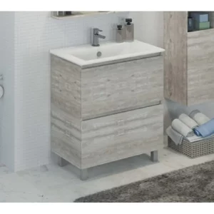 Тумба напольная Comforty Верона 77 + раковина Дуб белый 00004137102CF