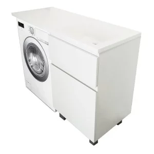 Тумба напольная Эстет Dallas Luxe под стиральную машину 110 с раковиной Белый ФР-00001966