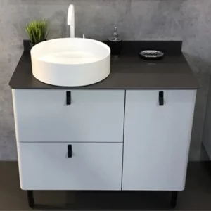 Тумба напольная Comforty Сорренто 90,5 + раковина Светло серый 00-00000821