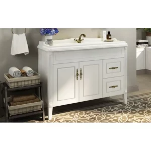 Тумба напольная Comforty Палермо 120 + раковина Белый 00004142367CF