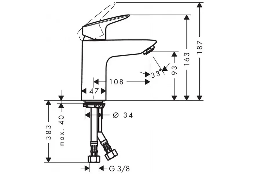 Смеситель для раковины Hansgrohe Logis Loop 71151000 Смеситель для раковины Hansgrohe Logis Loop 71151000 — изображение 2