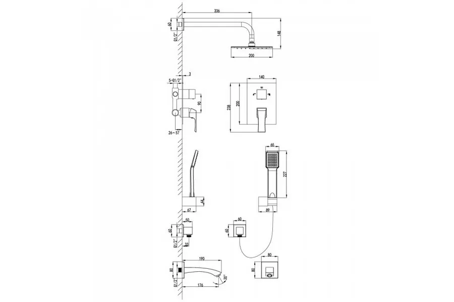 Душевой комплект Lemark Shift LM4522C Душевой комплект Lemark Shift LM4522C — изображение 2