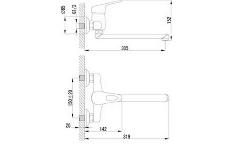 Смеситель для ванны Lemark Luna Хром LM4111C Смеситель для ванны Lemark Luna Хром LM4111C — изображение 2