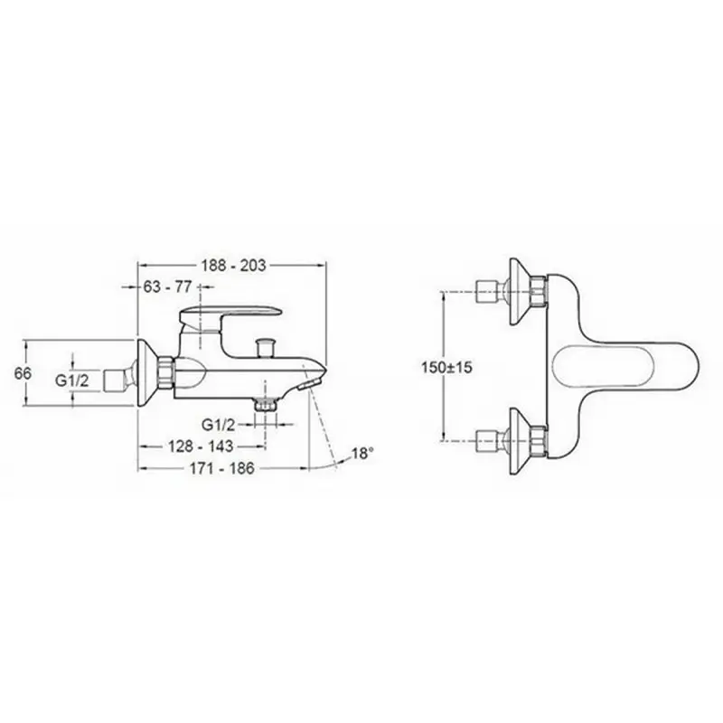 Смеситель для ванны Jacob Delafon Kumin E99460-CP Смеситель для ванны Jacob Delafon Kumin E99460-CP — изображение 2