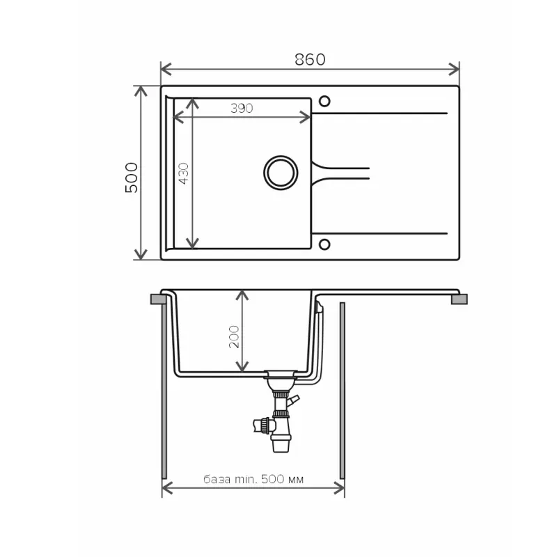 Мойка кухонная Polygran Gals 86 408029 Бежевый Мойка кухонная Polygran Gals 86 408029 Бежевый — изображение 3