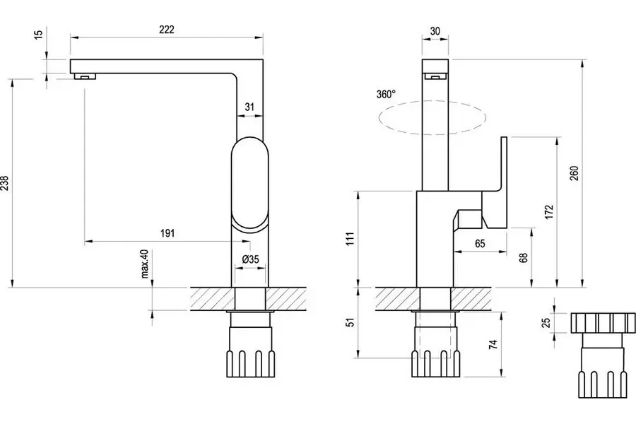 Смеситель Ravak Chrome CR 016.00 для кухонной мойки Смеситель Ravak Chrome CR 016.00 для кухонной мойки — изображение 3