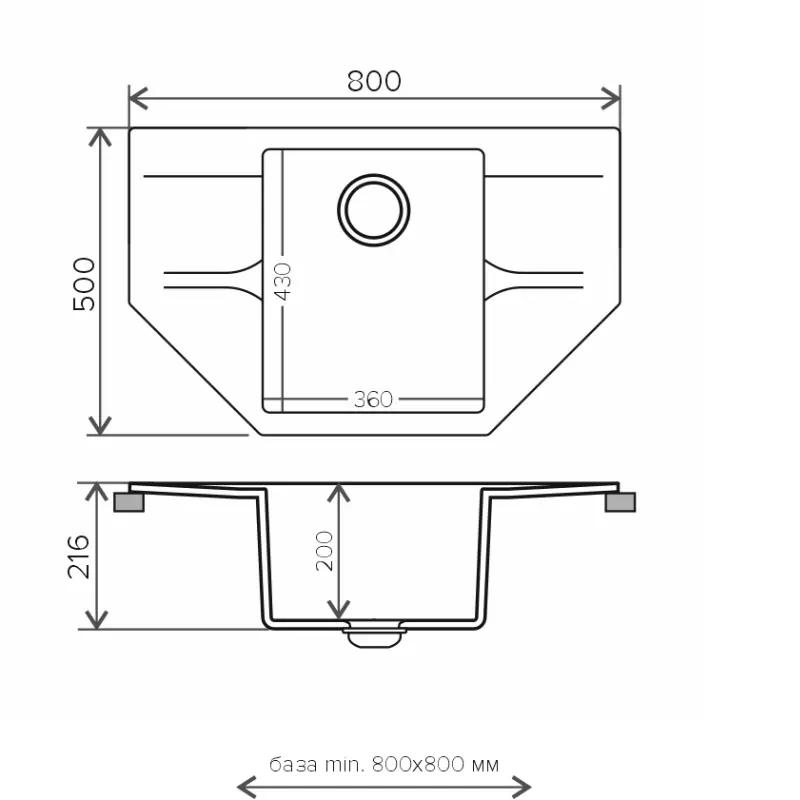 Мойка кухонная Polygran Riff 80 679085 Бежевый Мойка кухонная Polygran Riff 80 679085 Бежевый — изображение 3