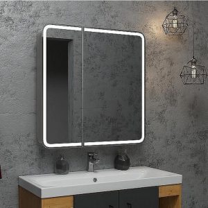 Шкаф зеркальный Агата Elliott 80 с датчиком движения, розеткой Белый МВК014 Шкаф зеркальный Агата Elliott 80 с датчиком движения, розеткой Белый МВК014