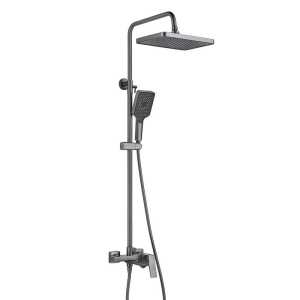 Душевая система Shevanik S44 с изливом Оружейная сталь S4436T