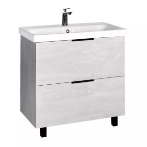 Тумба напольная Viant Берлин 80с раковиной Moduo Бетонный камень VBER80MDC-T2Y