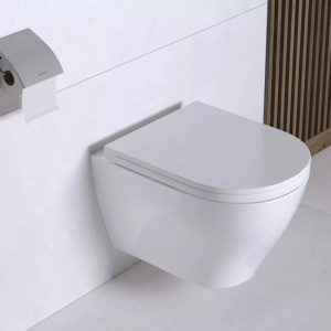 Унитаз подвесной Sanita Luxe Breeze RML с крышкой-сиденье Белый глянцевый WC.WH/Breeze/DM.Rim/WHT.G/S1